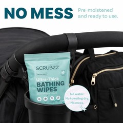 Extra Large Body Wipes for Adults Bathing No 10 Count (Pack of 4), White