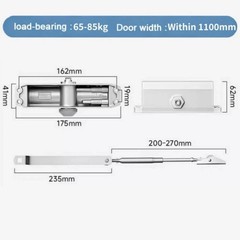 2 Pack 65-85 Kgs Size 4 Commercial Door Closer Silver Aluminium Alloy Heavy Duty