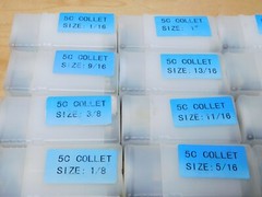 18 Piece 5C Round Collet Set 1/16 to 1-1/8" Cap Increments of 1/16" 23
