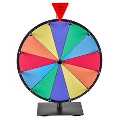 Uimoso 12-Inch Spinning Prize Wheel with 12 Sections and Tabletop Stand