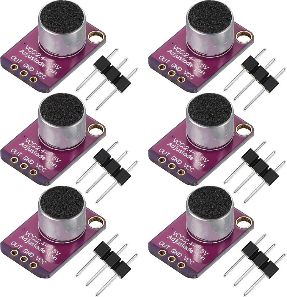 6 Pieces Electret Microphone Amplifier Module MAX4466 Adjustable Gain Blue Break