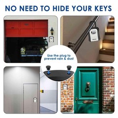 Key Lock Box, 4 Digits Combination Lockbox, Wall Mount & Portable Alloy Metal…