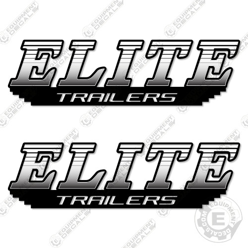 Fits Elite Trailers Decal Kit Trailer 36″ Logos BLACK – 7 YEAR OUTDOOR 3M VINYL!