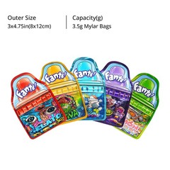 3.5g Smell Proof Mixed Holographic Mylar Bags Resealable Candy Pouches 100pcs