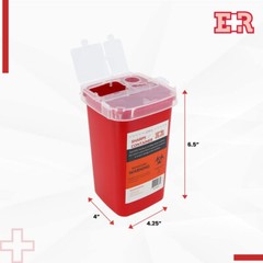 Ever Ready EVR202 Sharps Container Waste Disposal 1 Quarts / 32oz – RED