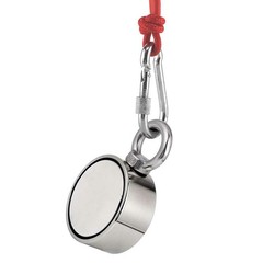 800LBS Fishing Magnet Kit Pull Force Strong Neodymium Rare Earth /Rope Carabiner