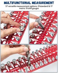 57-Piece Nut and Bolt Thread Checker, Standard & Metric Gauge, Drill & Screw Siz