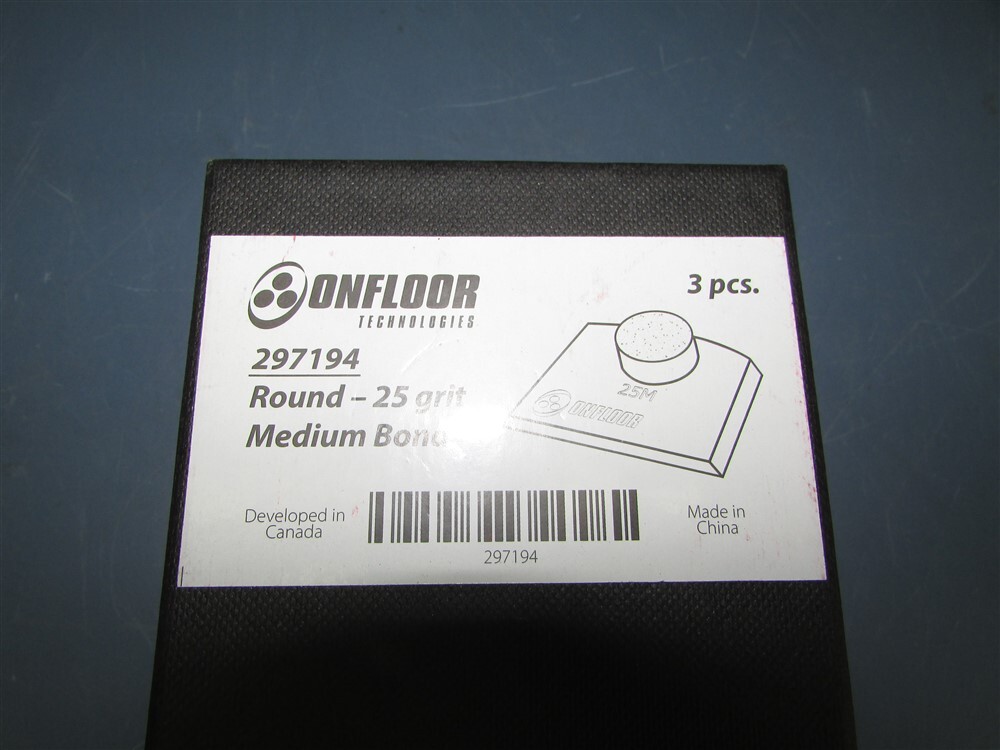 New Box of 3 Onfloor Technologies 297194 Round – 25 grit Medium Bond