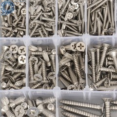 Phillips Flat Head Sheet Metal Screws, 550Piece 304 Stainless Steel Assortment