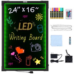 VEVOR LED Message Writing Board 24″x16″ Illuminated Erasable Lighted Chalkboard