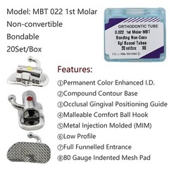 80pcs Dental Orthodontic Buccal Tubes 1st 2nd Molar Roth MBT 022 3G ortodoncia