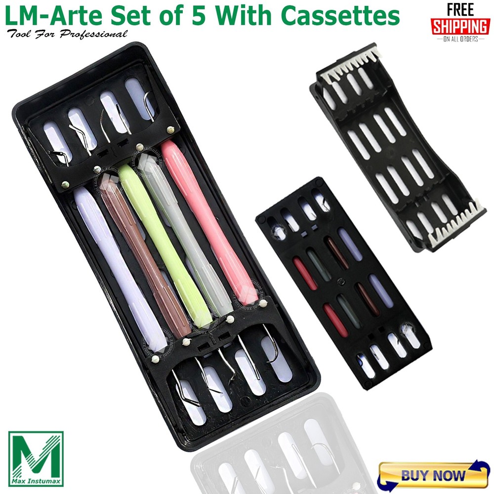 Dental Composite Instrument Set of 5 with Cassettes Restorative Modeling Tools