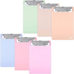 6 PCS Mini Clipboard Acrylic Small Clipboards 5X7 | A6 Letter Size Pocket Clip B