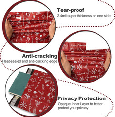 Poly Mailer Bags Christmas Design 14.5×19 Inch Mailing Bags for Clothing Books