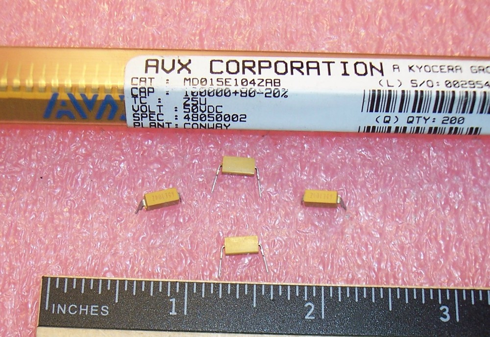 QTY (80) .1uf 50V +80/-20% Z5U CERAMIC “DIP GUARDS” MD015E104ZAB AVX