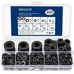 WEGOUP 900-Piece M2, M2.5, M3, M4, M5, M6, M8, M10, M12 millimeters, Black