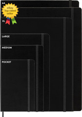 Classic Expanded Hardcover Notebook Large Dotted Black 400 Pages 5 x 825 Inch