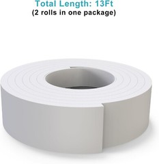 White Foam Tape Self Adhesive Weather Stripping, Noise Isolation 4 Doors Window