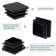 12 Pack 1/2 Inch Square Plastic Plug Inserts End Caps for Square Tubing