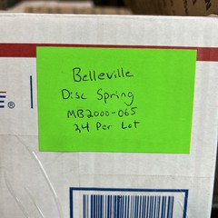 24 Pack 2″ Od x 1″ Id Belleville Disc Spring High Carbon Steel 0.13″H MB2000-065