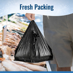Heavy Duty Black T-Shirt Bags 11.5×6.5×22″ Plastic Grocery Carryout 1000 Ct