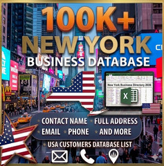 100K USA New York Business Email database list – B2B Contact leads – Excel file