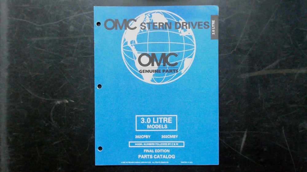 OMC 3.0 Litre Stern Drives Parts Catalog 302CPBY 302CMBY 1986