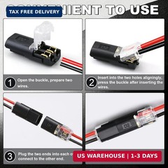 20Pcs Double Wire Plug in Connector, LED Light Strip Low Voltage Connectors 2 Pi