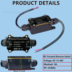 Forward and Reverse Remote Switch,DC 12V to 48V 8A Waterproof 12-48V