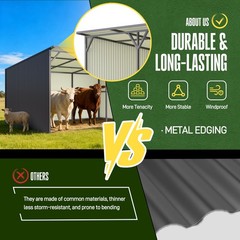 New 20×12 Ft Metal Livestock Shelter Run-in Shed for Cattle Horse Goat USA Stock