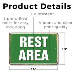 Rest Area Street Sign Stretch Nap Repeat Durable Perfect for Hallways Offices
