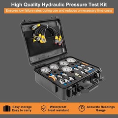 Hydraulic Pressure Test Kit w/5 Gauges(150 1500 4000 6000 10000PSI)for Excavator
