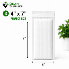 4×7 Bubble Mailers White 500 Pack Padded Shipping Envelopes Peel