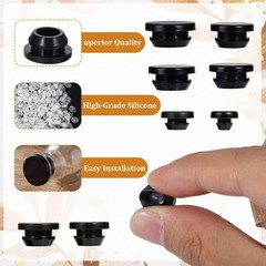 40Pcs Rubber Plugs for Holes Assorted Sizes, Black Rubber Stoppers Grommets B…