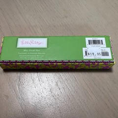 LILLY PULITZER BALL POINT PEN YELLOW PINK GREEN SWINGING MONKEY DESIGN NIP