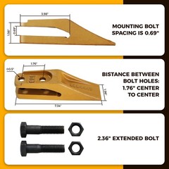 6684447 Bucket Teeth Skid Steer Backhoe Bolt On Tooth Unitooth – 5 PK