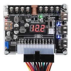 20/24Pin ATX Power Supply Breakout Board Adjustable Voltage Module + Case New