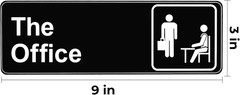 The Office Sign, 9 × 3 Inch Main Official Self Adhesive Office Sign for Door or