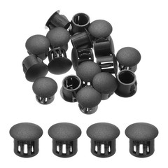 32 PCS 11mm 7/16 Inch Black Plastic Hole Plugs Flush Panel Insert End Cap