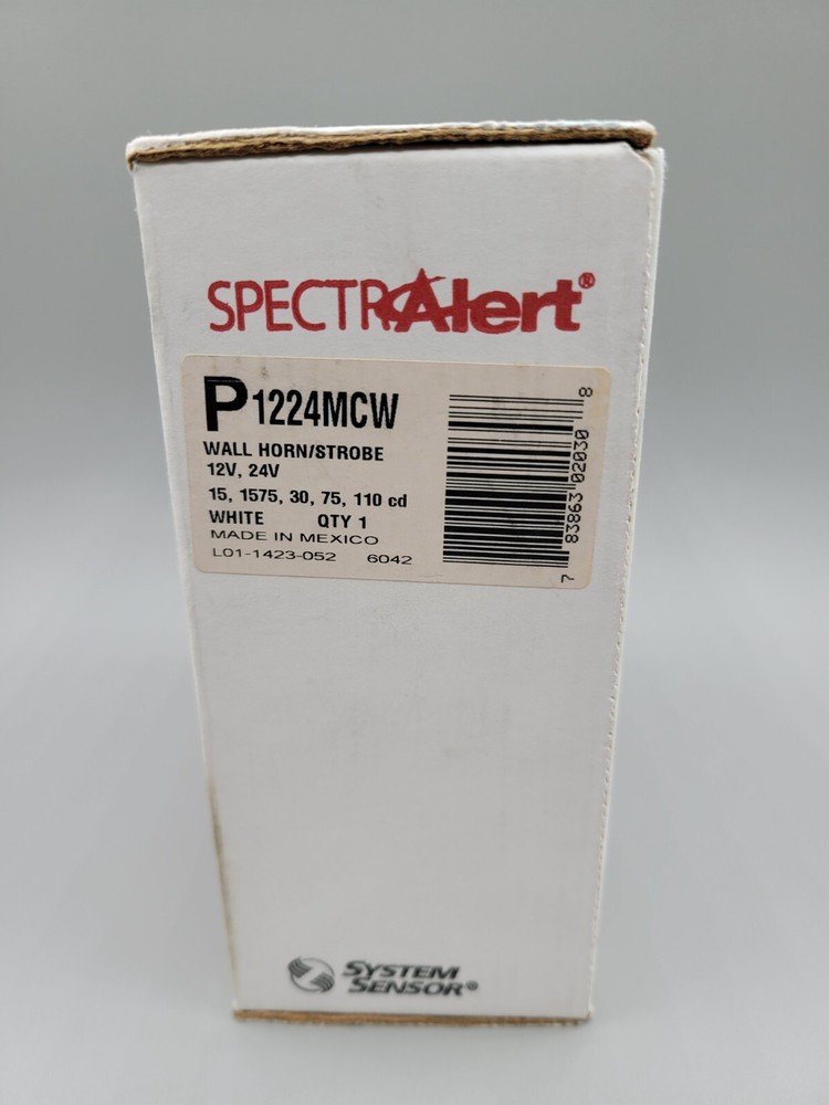 NEW System Sensor P1224MCW SPECTR-Alert Wall Horn/Strobe White Fire Alarm
