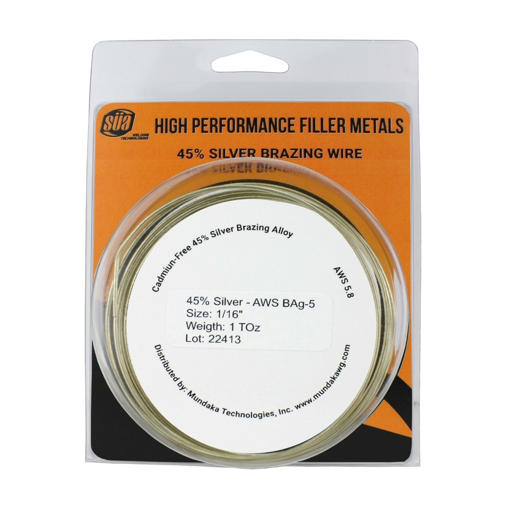SÜA – Silver Brazing Solder Wire – 45% – AWS BAg-5 – Size: 1/16″ (1, 3 or 5 TOz)