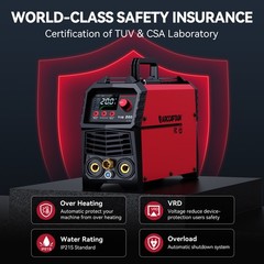 ARCCAPTAIN TIG Welder 200A DC HF TIG/Stick 2 in 1 Inverter Welding Machine LED🔥