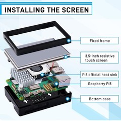 Enhanced Raspberry Pi 5 Experience with 3.5-Inch Touch Screen & Active Cooler