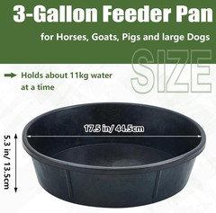 5 Pcs Rubber Feed Pan 12 Quart / 3 Gallon – Heavy Duty Utility Bowl for Horses,