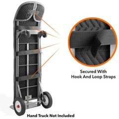 Heavy Duty Round Top Hand Truck Cover, Woven Cotton/Polyester, 50″ x 16″, Black