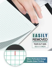 Graph Paper Pads 8.5 x 11, 4×4 Graph Ruled, 6 Pack 1/4 Graph Paper Notebooks