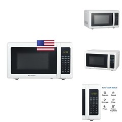Emerson Mw7302W Compact Countertop Microwave Oven Touch Control Led Display