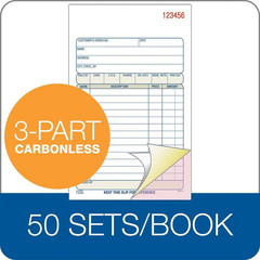 Adams Sales Order Book, 3-Part 1 Count (Pack of 1), White/Canary/Pink