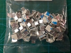 Lot 100pcs Aluminum Adhesive Flat Ribbon Cable Clamps, 0.20-0.47in, 5-12mm width