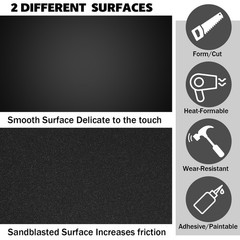 ABS Plastic Sheet 1/8 Inch 3MM Thick 12″ x 24″ 2-Packï¼ŒBlack Rigid Moldable Pa